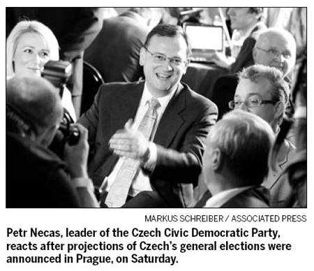 Center-right wins Czech election on austerity plan
