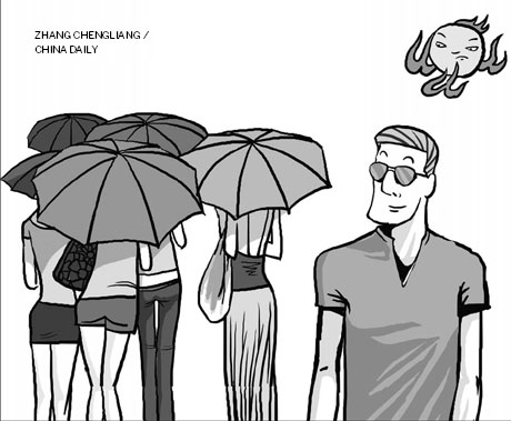 Hey! Your umbrella just stabbed me in the eye!