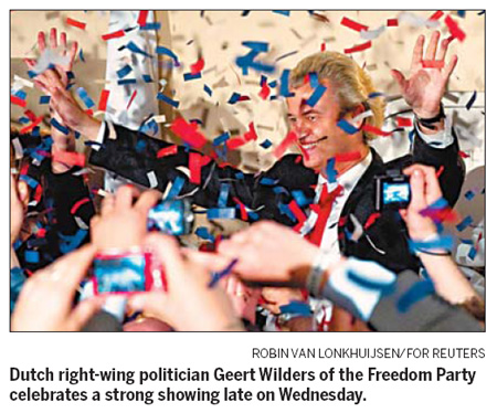 Austerity-minded Liberals lead in Dutch vote