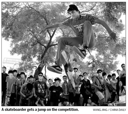 All aboard as city skaters go goofy-foot and ollie