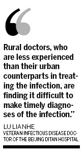 Spreading disease batters rural areas