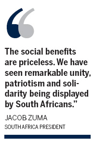Zuma hails benefits for S Africa
