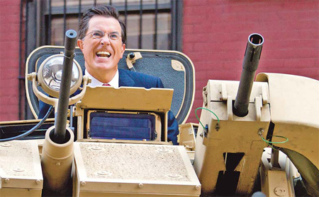 Colbert, VP Biden fete US troops