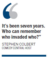 Colbert, VP Biden fete US troops