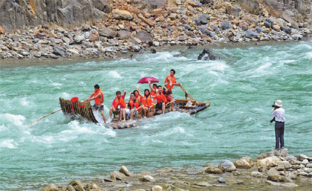 Merrily, down the river