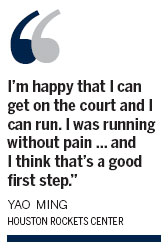 Yao plays 12 minutes in return
