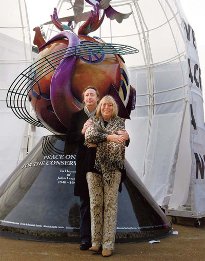 John Lennon's son unveils monument