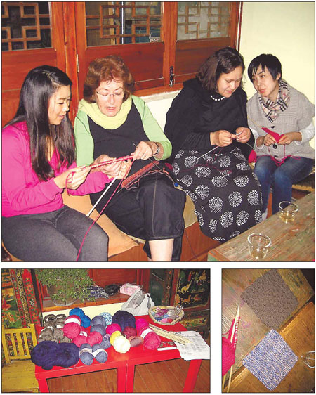 Knitters spinning yarns for good cause