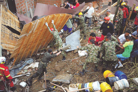 145 currently missing in Colombia landslide