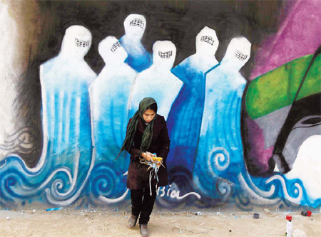 Graffiti art brightens war-torn Kabul