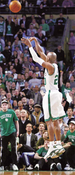 Boston Celtics' Ray Allen hits