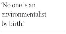 A perspective on saving the planet
