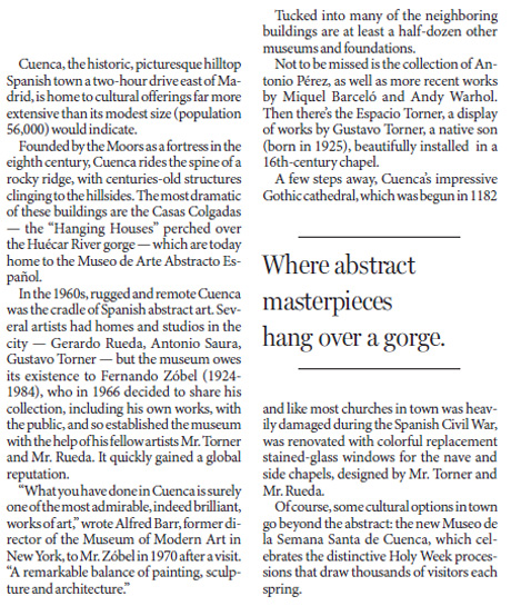 At Cuenca, modern art amid the ancient stone