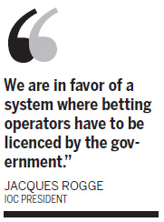 IOC calls for crackdown on 'mafia' gambling