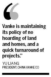 Vanke upbeat on home sales