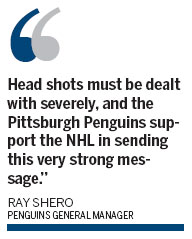 Pens' Cooke banned through the first round of playoffs