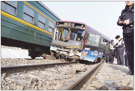 3 killed, 85 injured as runaway bus hit by train in rush-hour tragedy