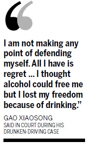 Drunken star sent to prison for six months