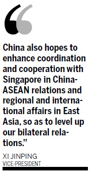 Xi calls for enhanced ties with Singapore on ASEAN issues