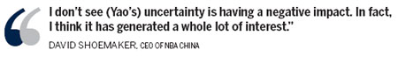 NBA China boss upbeat about future