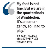 Nadal to play through pain barrier