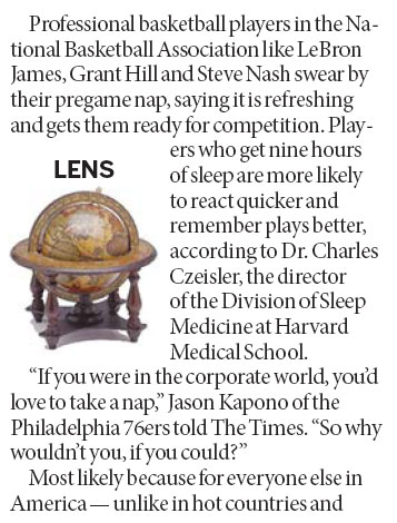 A nod toward the nap