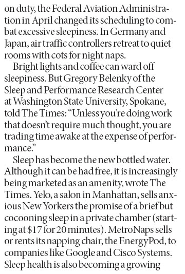 A nod toward the nap
