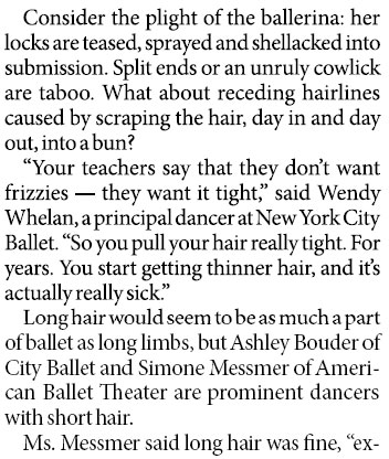 Rebellious ballerinas cut a long tradition short