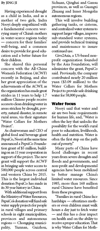 Charity Special: For PepsiCo,providing safe water and saving water is the message