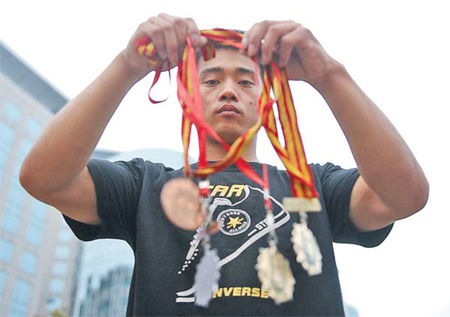 Begging gymnast gets new grip on life