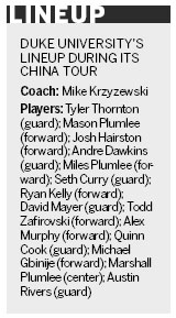 Coach K and Duke team are ready for China tour
