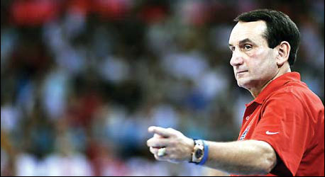 Coach K in memorable place