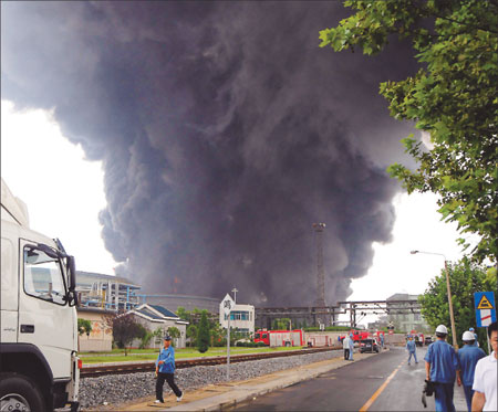 Oil fire ignites again in petro plant