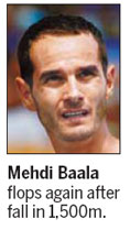 Battling Baala bemoans luck after fall