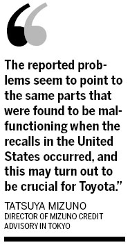 Toyota on edge over possible car recalls