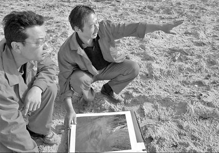 Mappers in midday sun