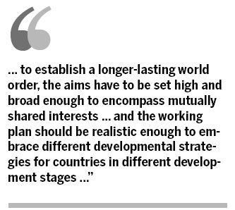 Let's aim for a longer-lasting global order