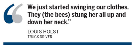 Trucker rethinks loads after brush with bees