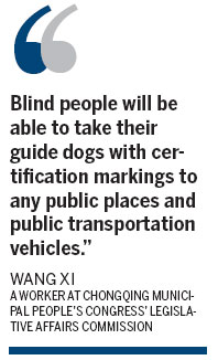 Chongqing lets guide dogs for blind in public