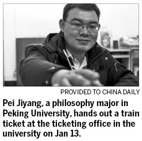 Railway fan makes ticket selling an art