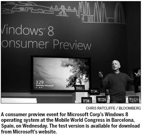 Microsoft releases first Windows 8 public test version