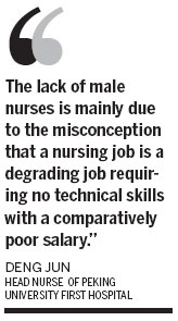 China faces difficulty hiring male nurses