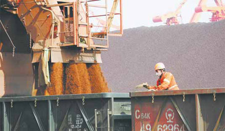 Ore, coal demand falls