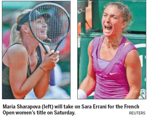 Sharapova wary of Errani threat