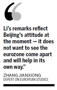 Li pledges to help solve debt crisis