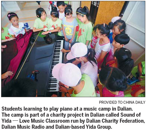 Rural children thrill to the sound of music