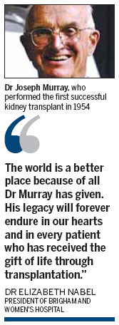 Organ transplant pioneer Joseph Murray dies at 93