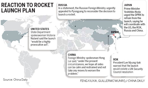 DPRK urged to halt rocket plan