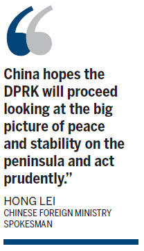 China calls on DPRK to proceed prudently