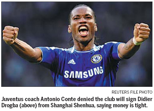 Conte: No Drogba for hard-up Juve